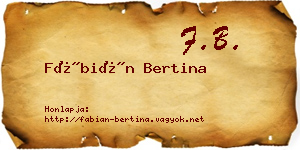 Fábián Bertina névjegykártya